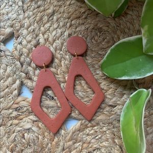 Speckled Terracotta Dangles- Polymer Clay Earrings